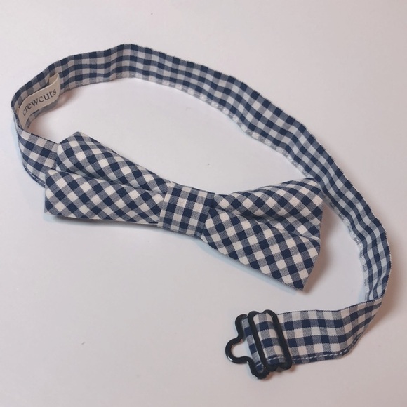 Crewcuts Boys' Patterned Bow Tie NWOT Blue and White Gingham Adjustable Bow Tie - Picture 3 of 7